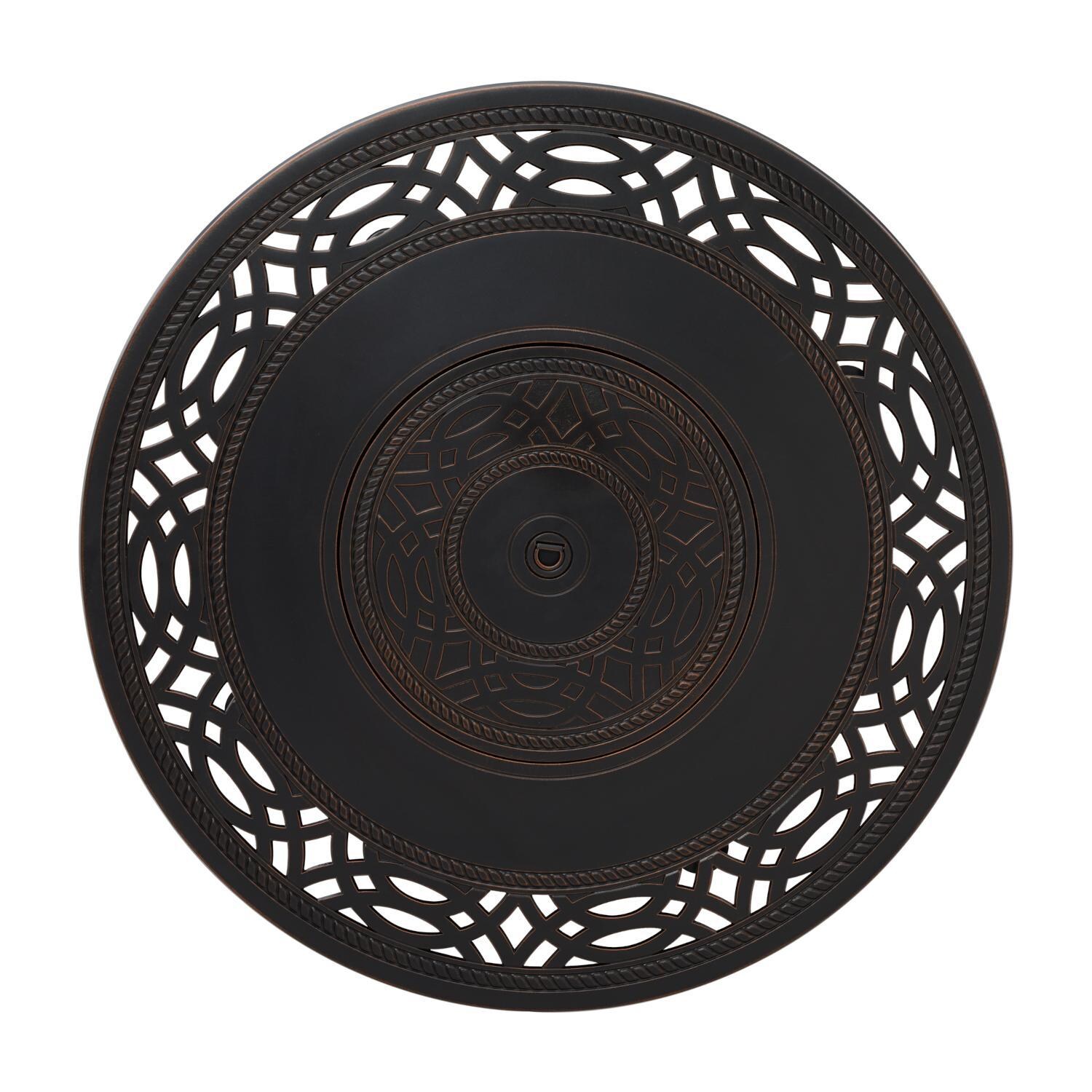 Ultimate Patio 63692 La flore 34-Inch Round Aluminum Propane Gas Fire Pit - Top View thumbnail