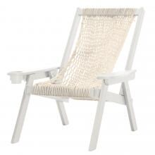 Pawleys Island Coastal DuraCord Patio Rope Chair - Oatmeal - White Frame