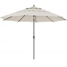 Treasure Garden 11 Ft. Octagonal Aluminum Auto Tilt Patio Umbrella W/ Crank Lift & Double Vent - Bronze Frame / Sunbrella Cast Ash Canopy image