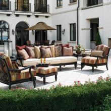 Kingstown Sedona 6 Piece Cast Aluminum Patio Conversation Set W/ Sunbrella Fabric By Tommy Bahama image