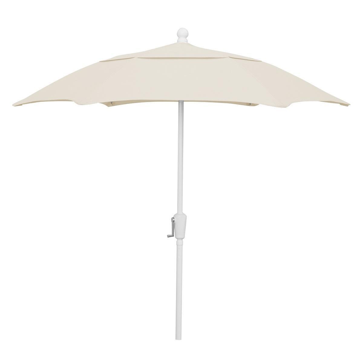 FiberBuilt 7.5 Ft Aluminum Market Patio Umbrella With Crank Lift - Natural thumbnail