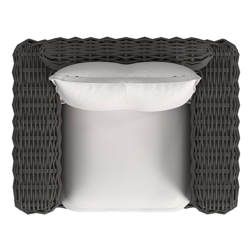 Cabo Resin Wicker Oversized Swivel Club Chair in Kahlua/Soothe Pearl by Sunset West - Top - White Background thumbnail