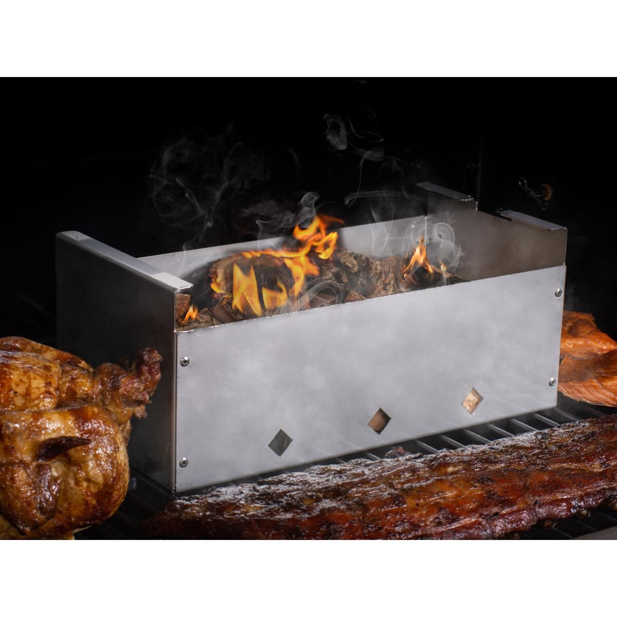 Diamond King Large Smoker Cooker - Lid Open thumbnail