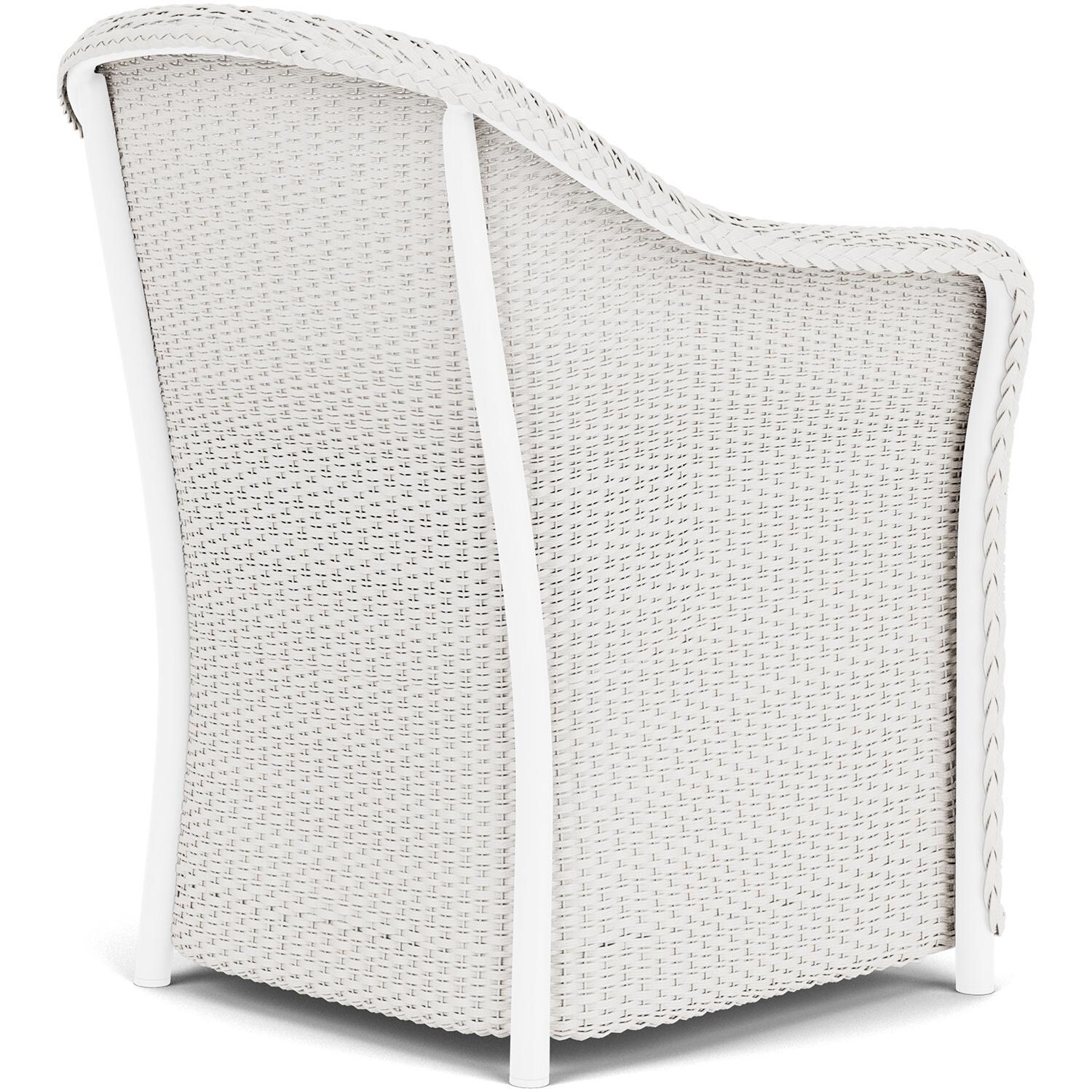 Lloyd Flanders Weekend Retreat Dining Armchair in White Finish W/ Remy Cloud Fabric - Back Right thumbnail