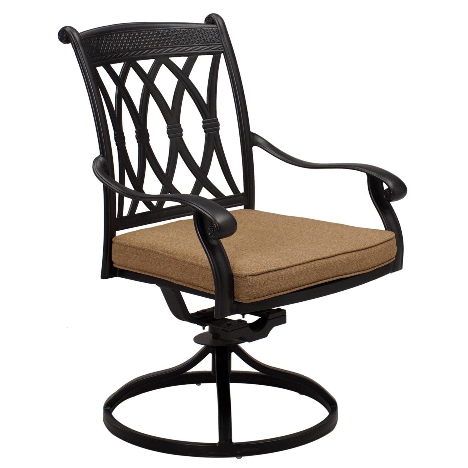 Darlee 201660-9PC-30SL Capri Cast Aluminum Swivel Rocker Dining Chair W/ Sesame Polyester Cushion thumbnail