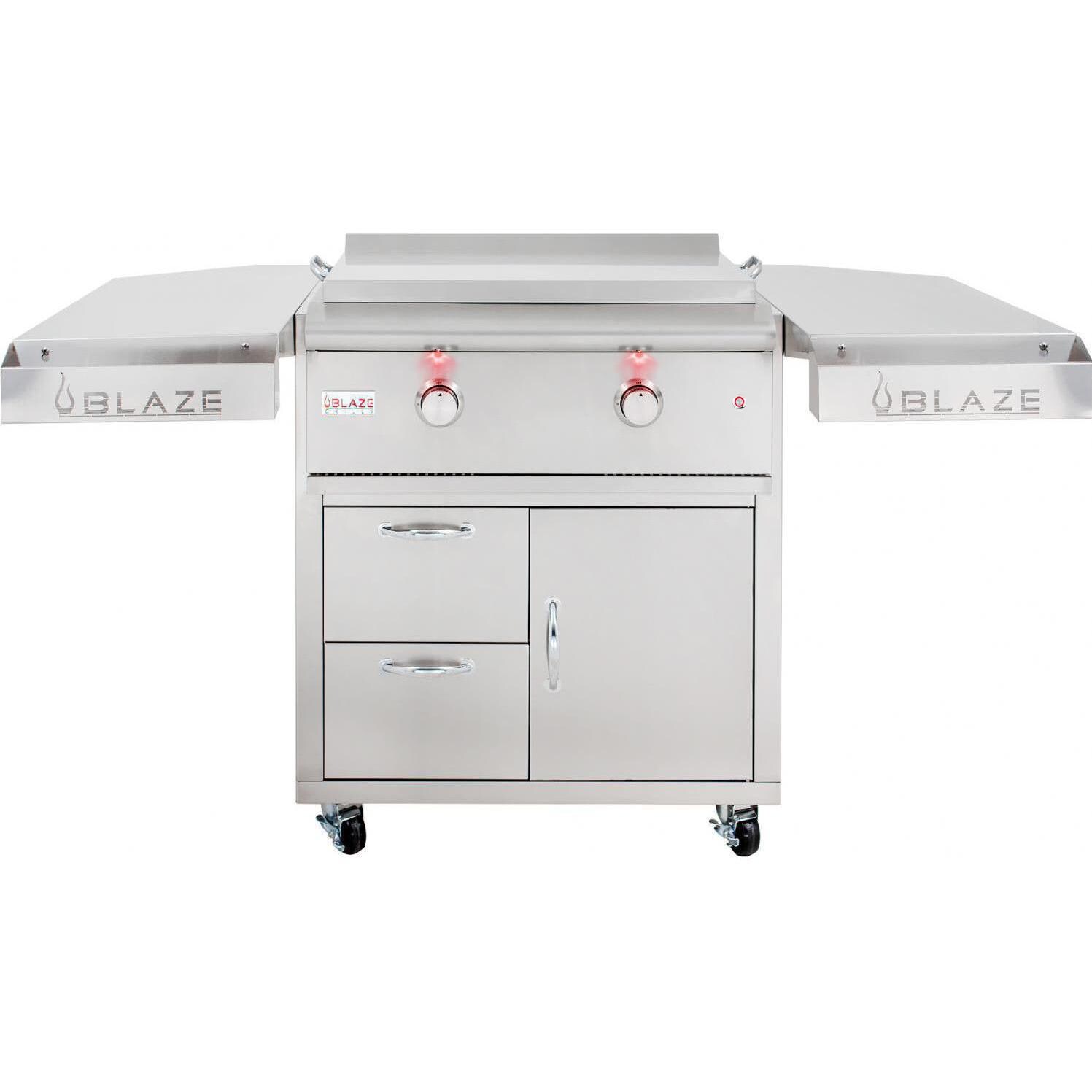Blaze LTE 30-Inch Natural Gas Griddle On Deluxe Cart With Lights - BLZ-GRIDDLE-LTE-NG