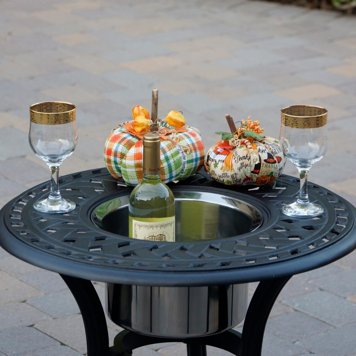 Darlee Santa Monica 5 Piece Cast Aluminum Patio Conversation Glider Set