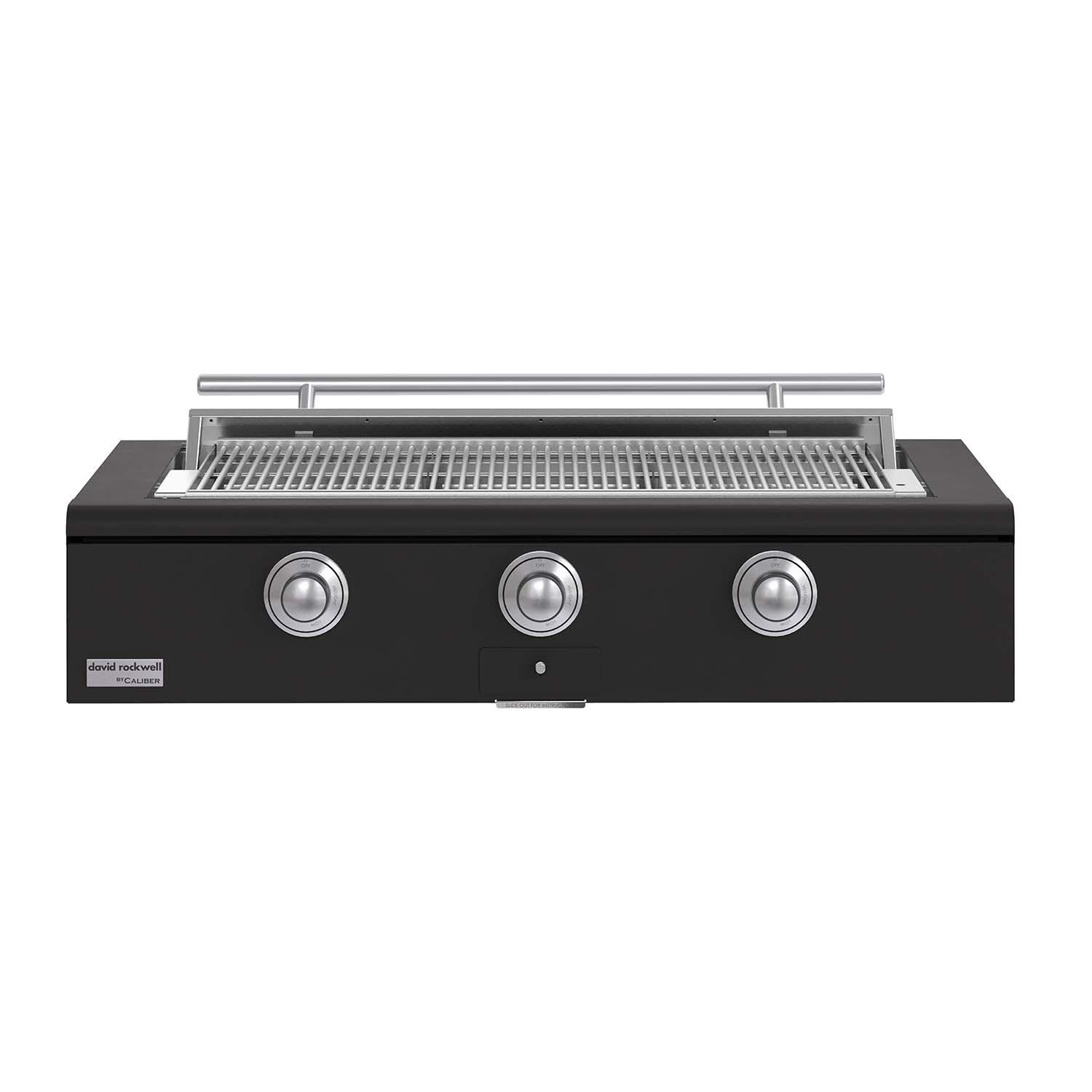 Caliber CRG-48BL00-A-085-H04 48-in Propane Built-In Rockwell Grill - Ultra Matte Black w/ Stainless Steel Hardware - White Background thumbnail