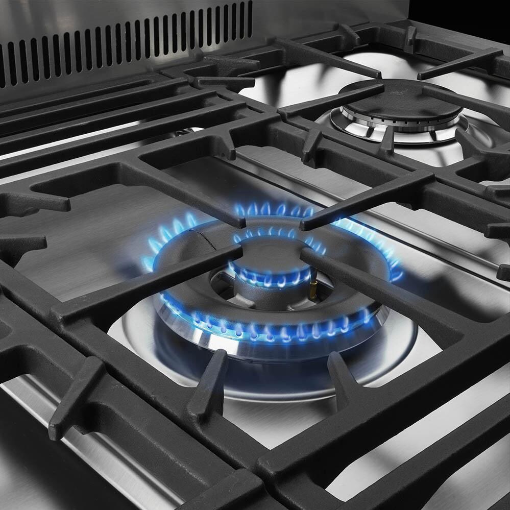 Smeg Opera 36-Inch Range - Cast Iron Grate & Sealed Burner Detail thumbnail