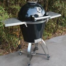 Caliber Pro Stainless Steel Kamado Grill On Stainless Steel Cart - Black image