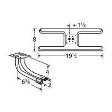 Stainless Steel H Twin, Centered, 1.25 Inch Offset Burner 10602-71202 image