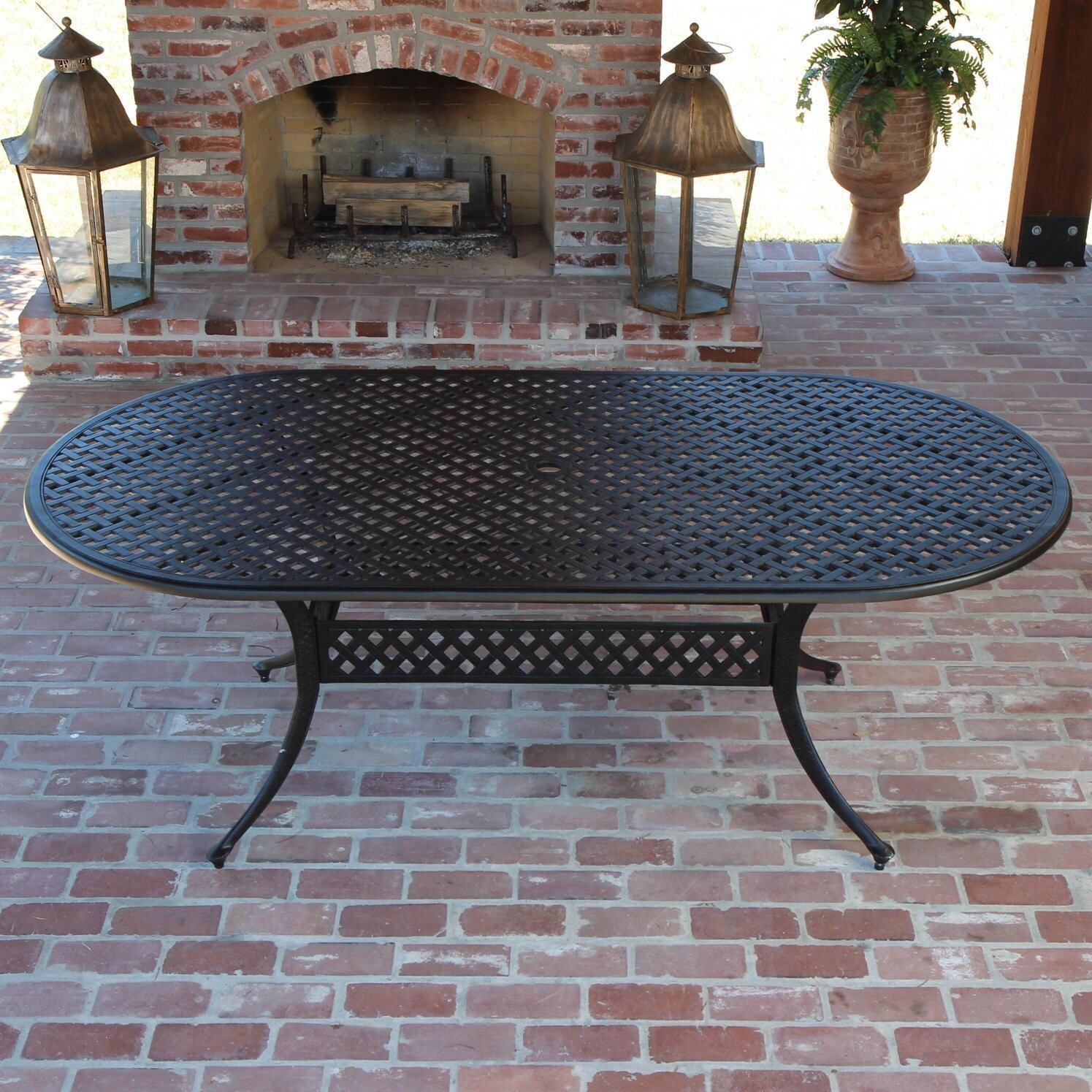 84 X 42 Inch Cast Aluminum Oval Patio Dining Table By Lakeview Outdoor