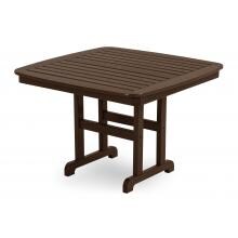 Nautical Mahogany Recycled Plastic Wood 44 Inch Square Patio Dining Table By POLYWOOD