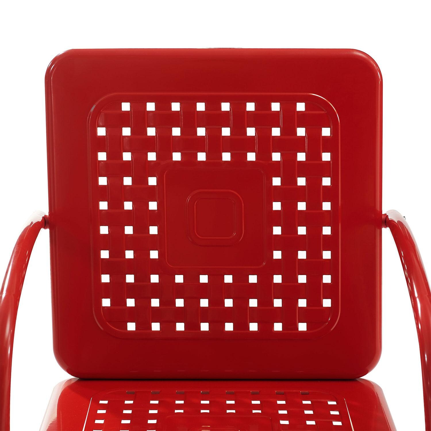 Ultimate Patio UP-32242RE 3Pc Retro Outdoor Bistro Set in Red Gloss - Back Rest - Detail thumbnail