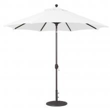 Galtech 9 Ft. Octagonal Aluminum Patio Market Umbrella W/ Crank Lift And Deluxe Auto Tilt - Antique Bronze Frame W/ Sunbrella Canvas Natural Canopy