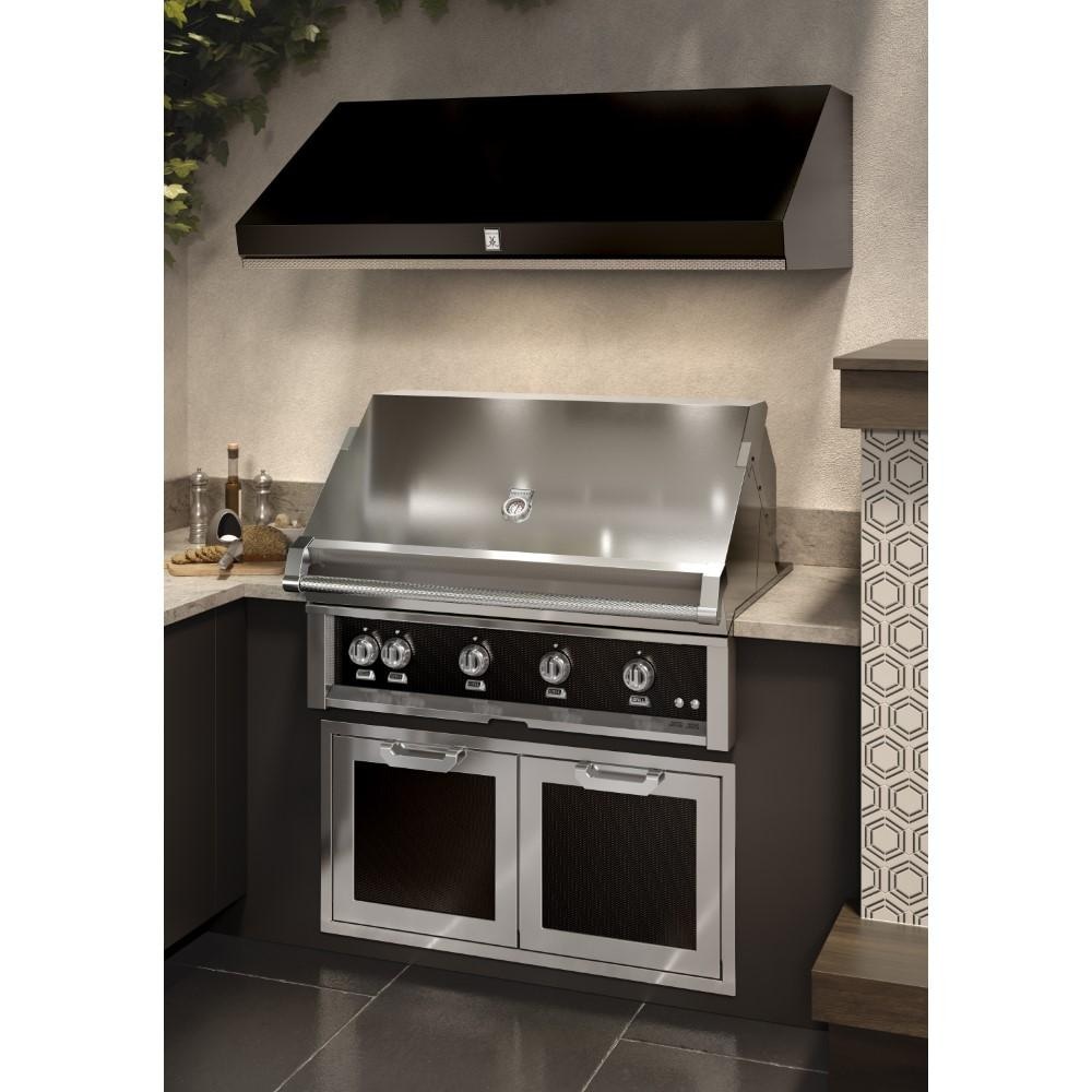 Hestan GVP54-GG 54-Inch 1200 CFM Wall Mount Vent Hood - Pacific Fog - Stealth Finish Vent Hood Shown with Grill - Lifestyle