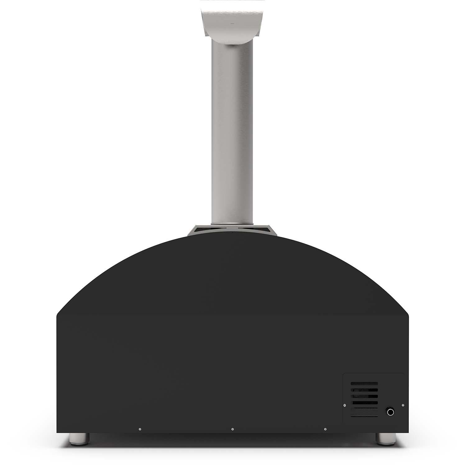 Alfa FXFT-4P-GNEGO-U Futuro 4 Pizze Propane Pizza Oven - Wrinkle Black - Back View - White Background thumbnail