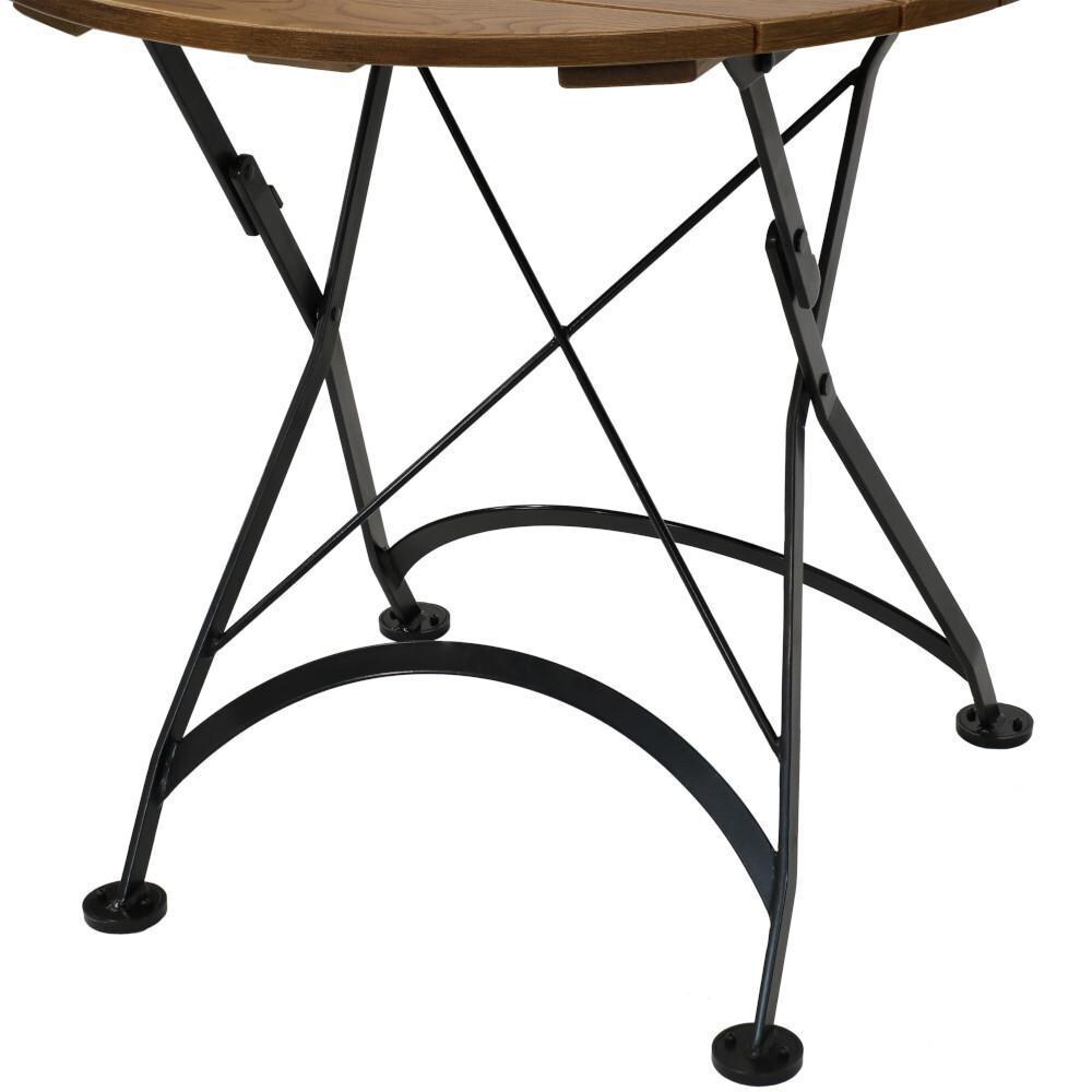 Ultimate Patio 32-Inch European Chestnut Wood Folding Round Bistro Table - Base thumbnail