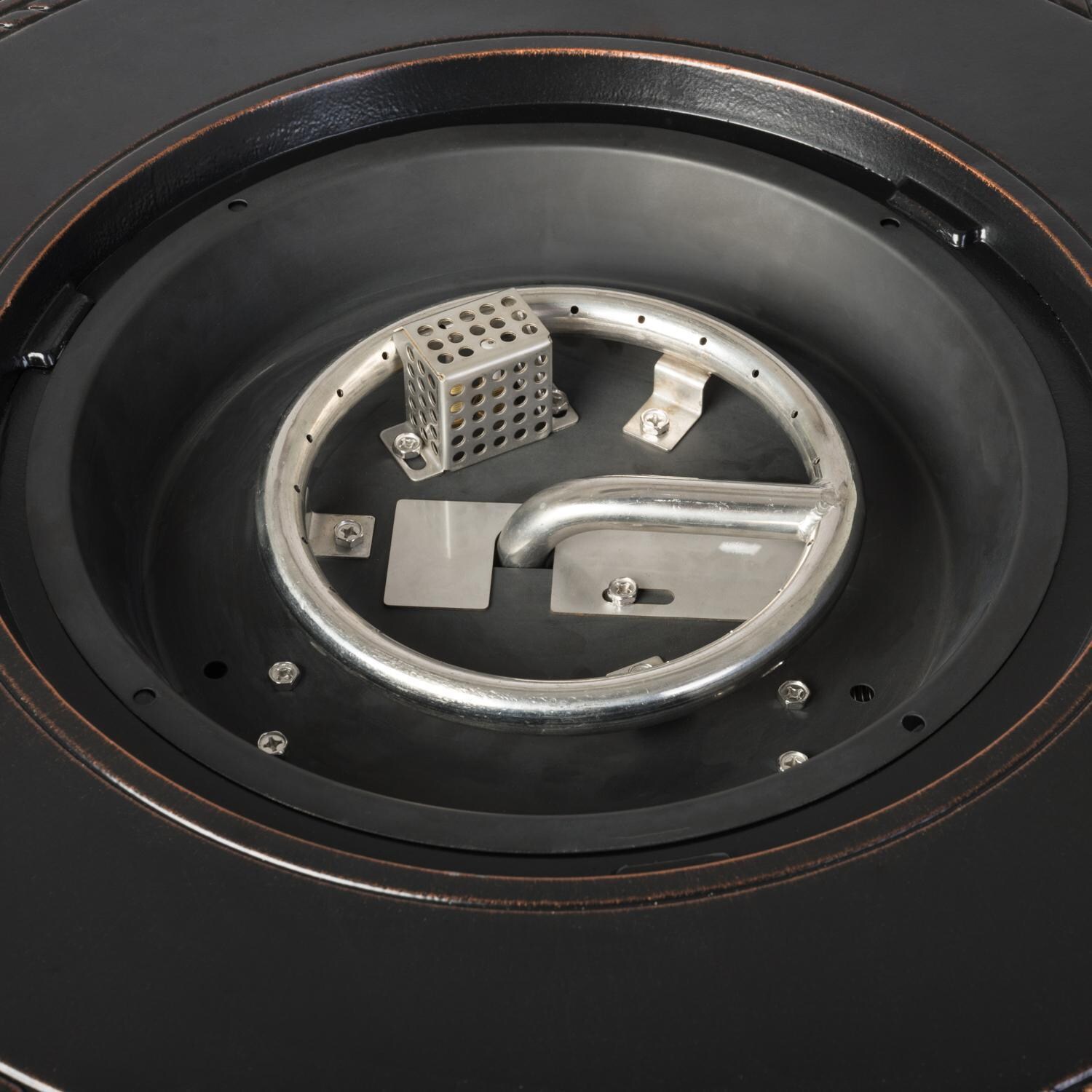 Ultimate Patio 62988-NG Palm Way 33-Inch Round Aluminum Natural Gas Fire Pit - Burner thumbnail