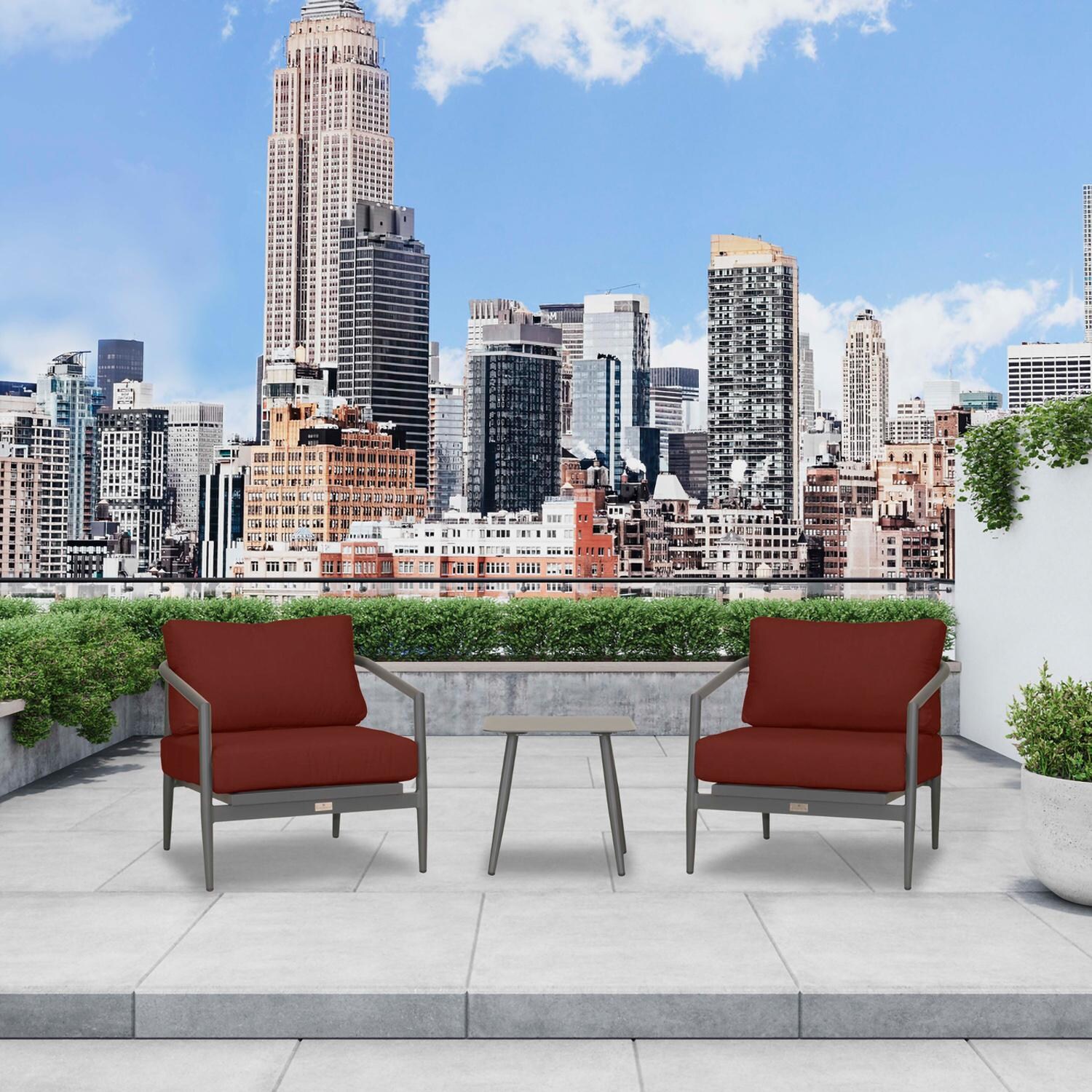 Lakeview Midnight Cove 3 Pc Aluminum Club Chair Seating Set in Slate/Pebble Gray/Canvas Henna - Lifestyle thumbnail