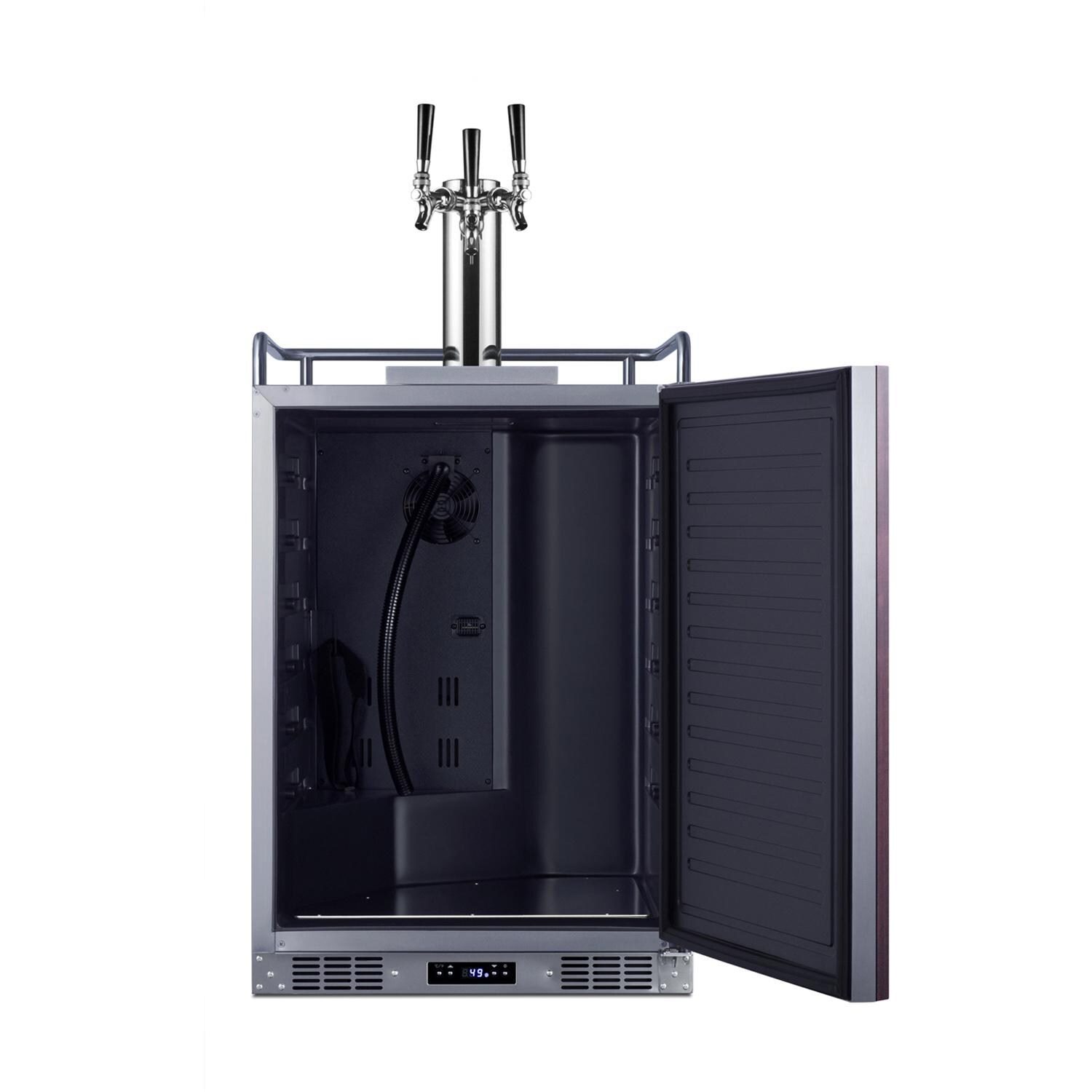 Summit SBC682PNRTRIPLE 24-Inch 5.6 Cu. Ft. Built-In Kegerator - Custom Panel - Door Open thumbnail