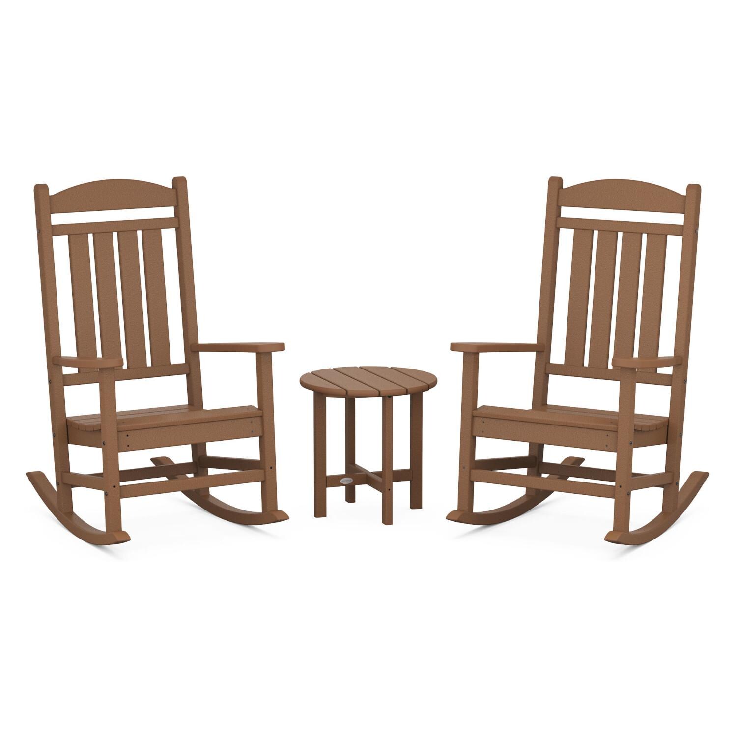 POLYWOOD Teak Presidential 3-Piece Rocker Set thumbnail