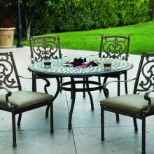 Darlee Santa Barbara 5 Piece Cast Aluminum Patio Dining Set - Dining Table With Ice Bucket Insert - Antique Bronze image