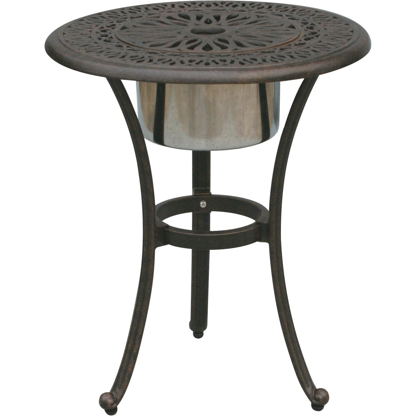 Darlee Elisabeth 21-Inch Round End Table With Ice Bucket Insert - Closed View thumbnail