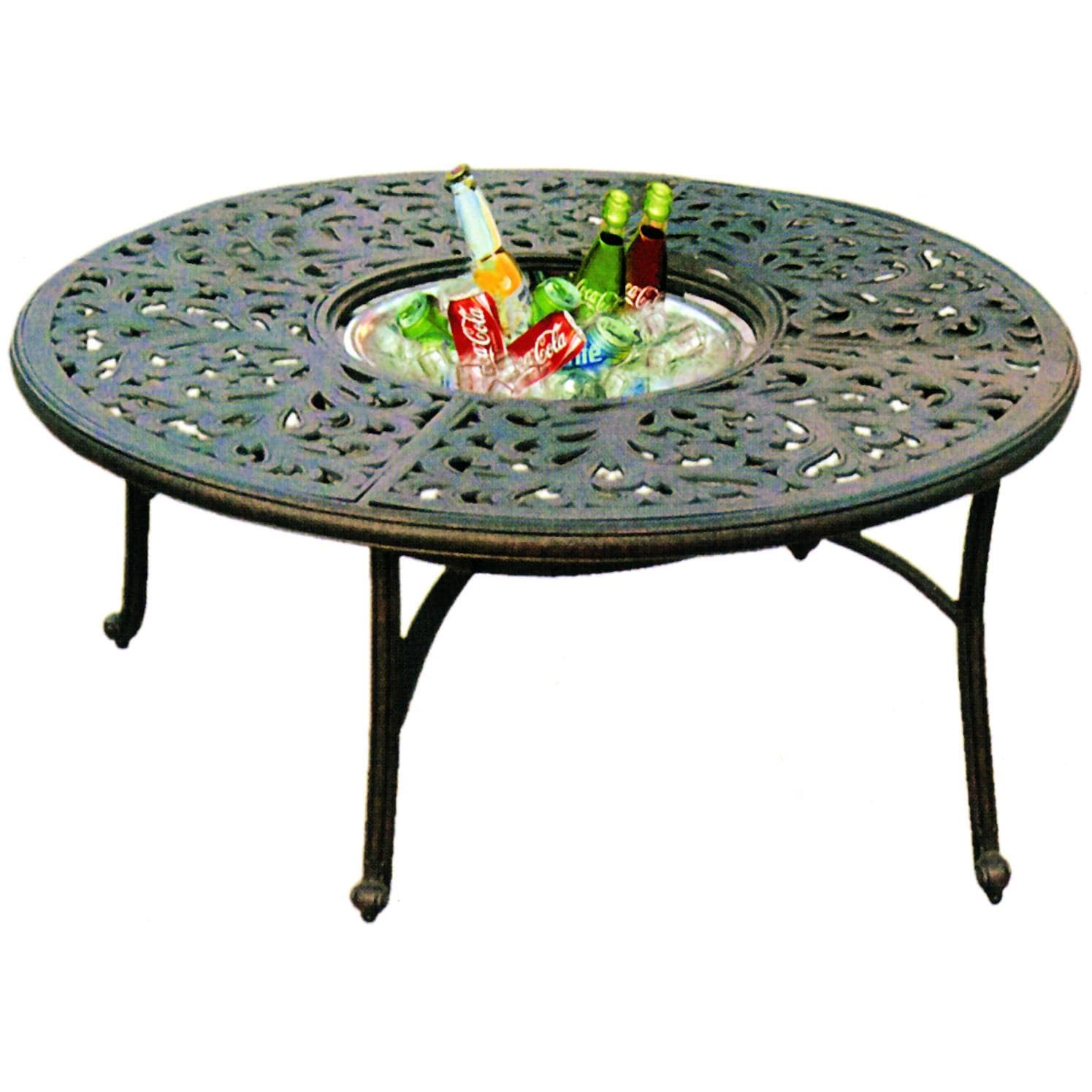 Darlee Series 80 Patio Tea Table With Ice Bucket Insert - Open thumbnail