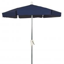 FiberBuilt 7.5 Ft. Aluminum Market Patio Umbrella With Crank Lift - Navy Blue image