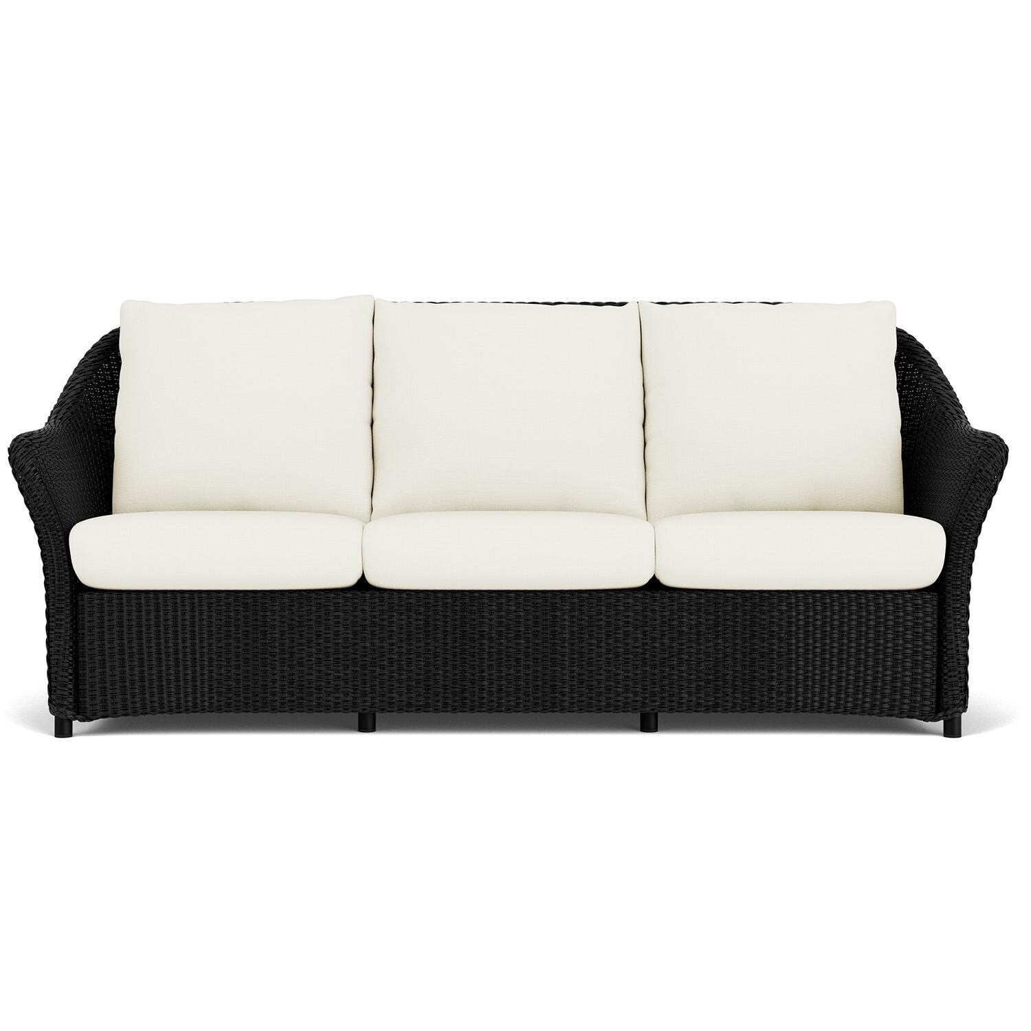 Weekend Retreat Lloyd Loom Sofa in Ebony/Sailcloth Salt by Lloyd Flanders