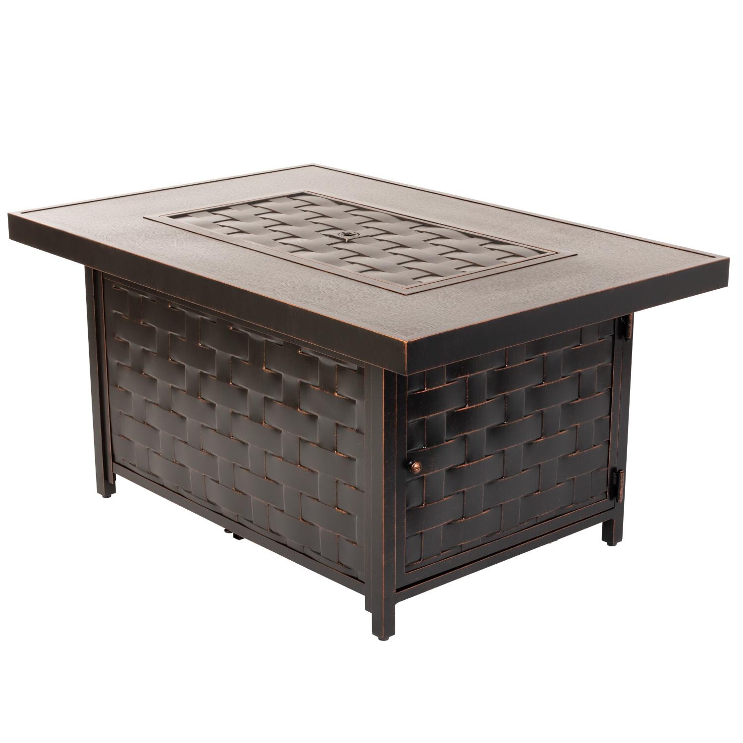 Ultimate Patio SC62745 Magnolia Way 48-Inch Rectangular Aluminum Propane Fire Pit Table - Full View thumbnail