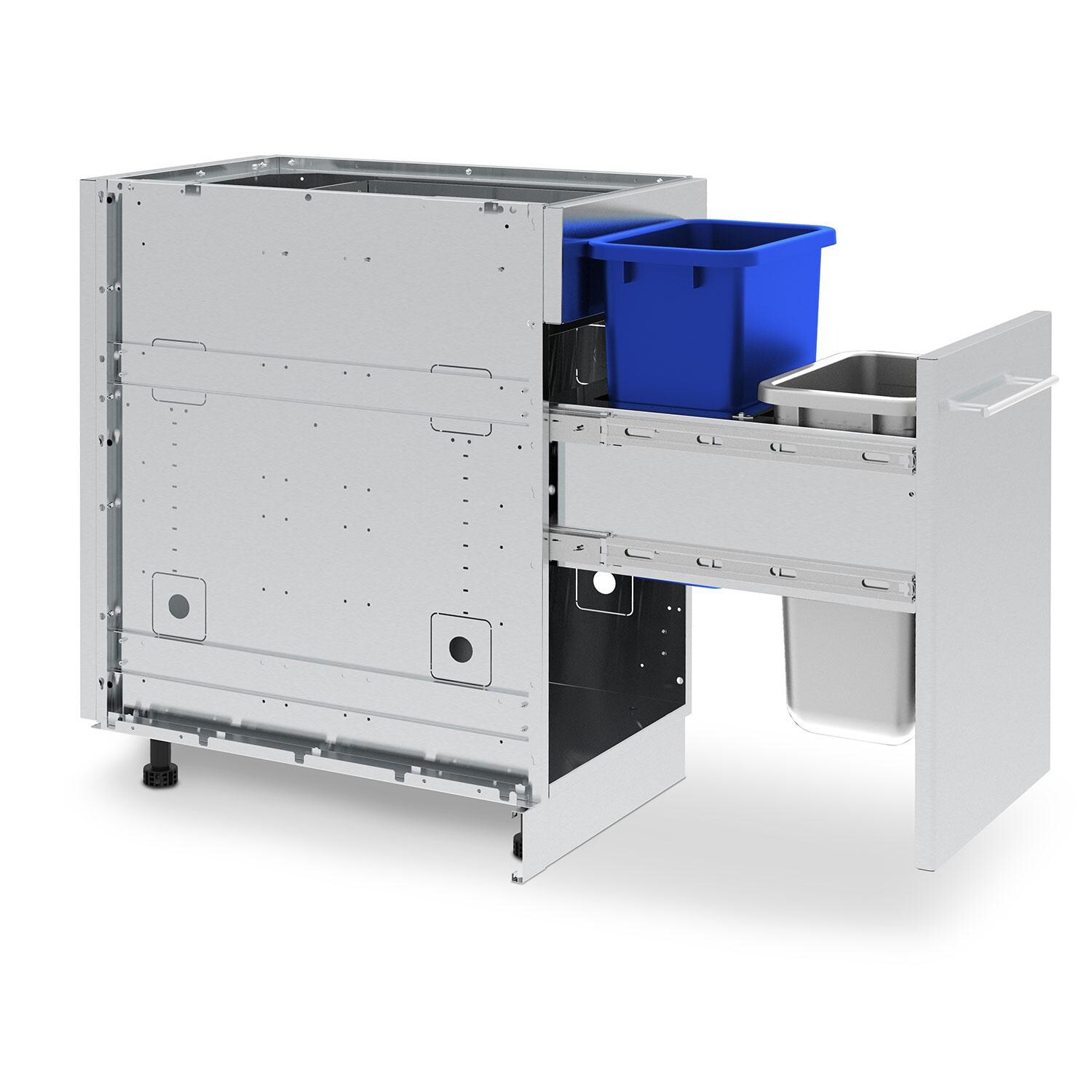 Broil King 802800 Waste Organizer Stainless Steel Cabinet - Cabinet Side View - White Background thumbnail