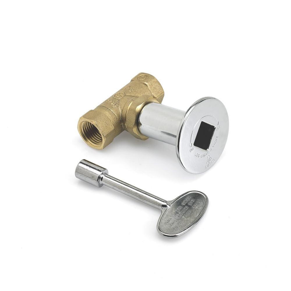 BBQGuys Signature AFG-KEYVALVE 1/2-Inch Straight Key Valve W/ Chrome Plated Cover & Key thumbnail
