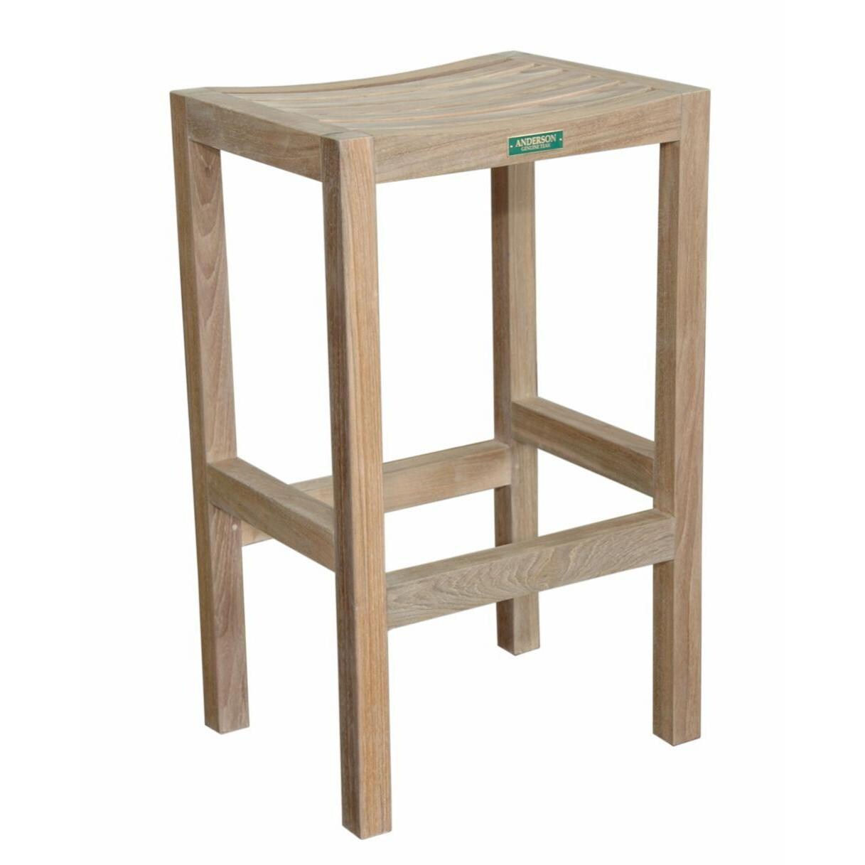 Anderson Teak New Montego Teak Patio Backless Bar Chair thumbnail