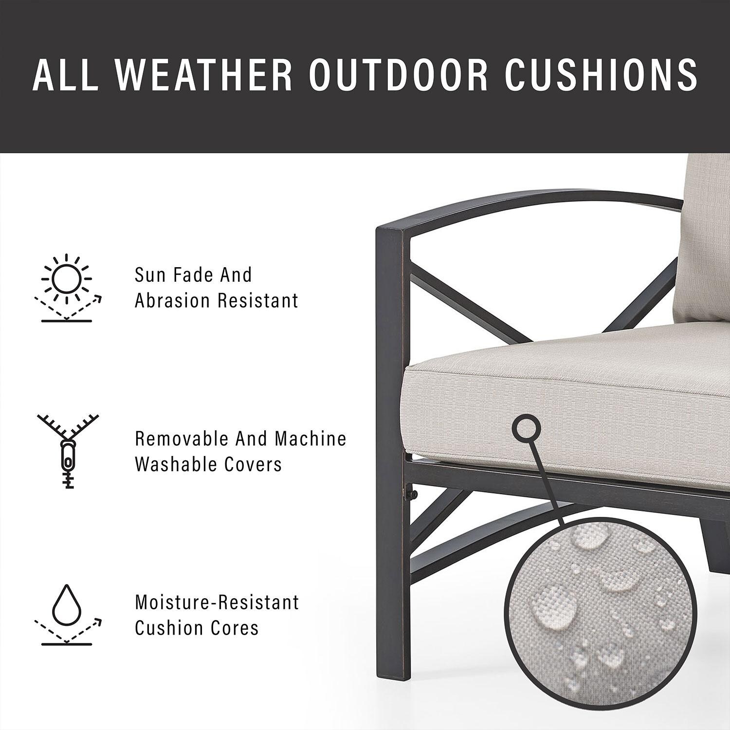 Ultimate Patio UP-82269BZ-OL 5Pc Outdoor Sofa Set W/ Fire Table in Oatmeal - Cushion Weather Resistant - Diagram thumbnail