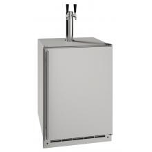 U-Line 24-Inch 5.5 Cu. Ft. Outdoor Rated Kegerator w/ Double Tap Tower Kit - Stainless Steel - UOKR124-SS01A image