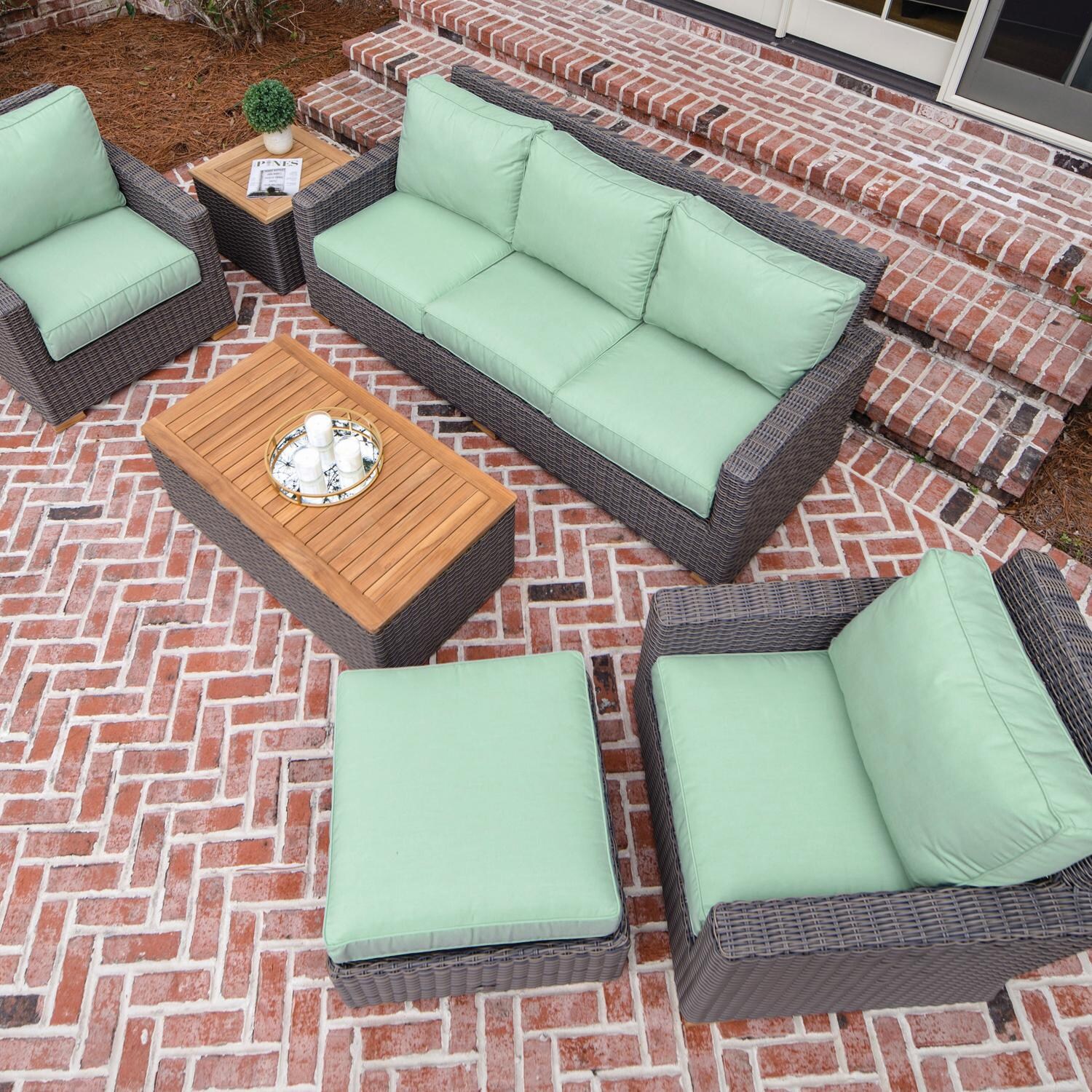 Royal Teak Collection Sanibel Wicker Patio Club Chair W/ Sunbrella Canvas Spa Cushions - On the Patio thumbnail