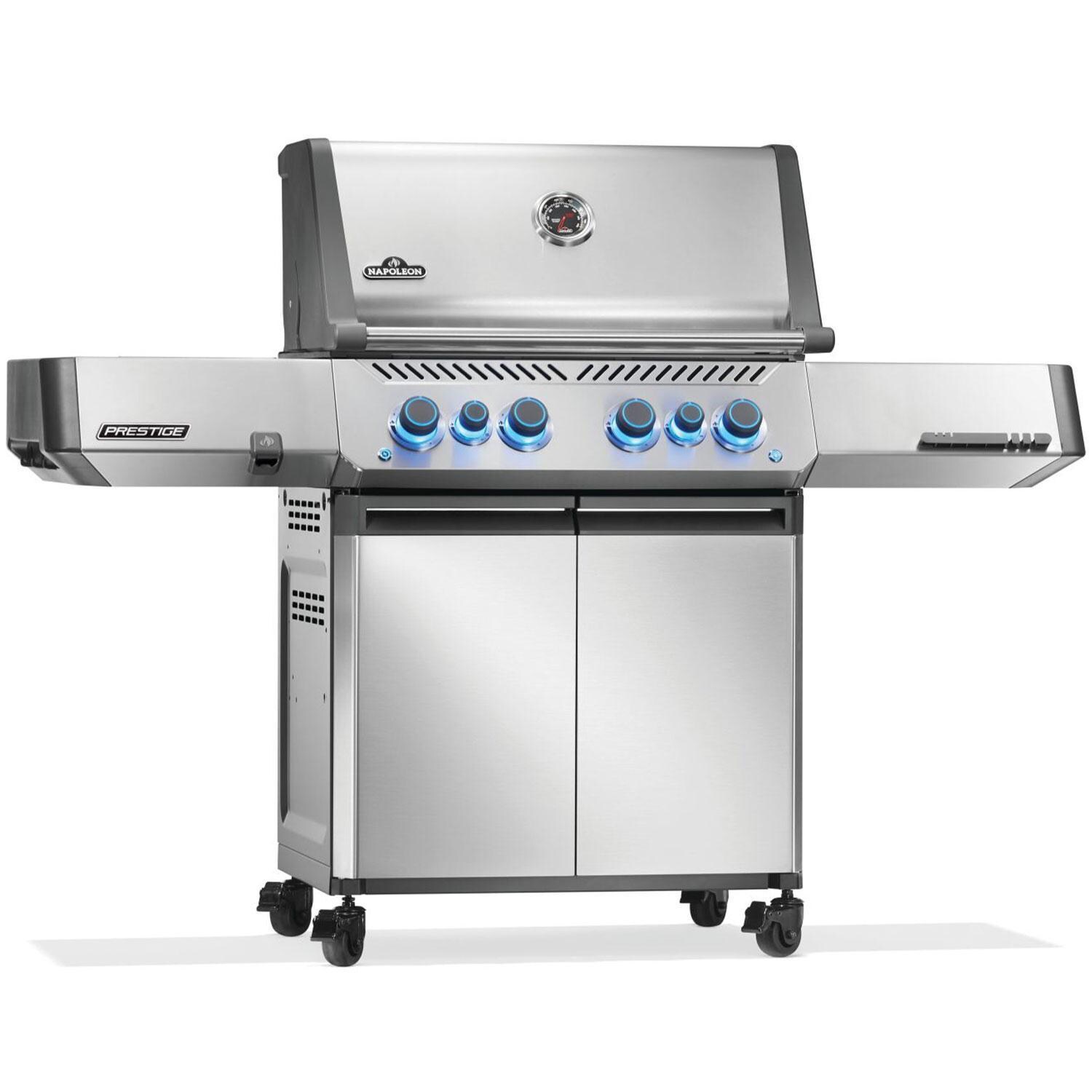 Napoleon P500VRSIBNSS Prestige 500 Propane Gas Grill w/ Infrared Side & Rear Burner - Stainless Steel - Right Angle - White Background thumbnail