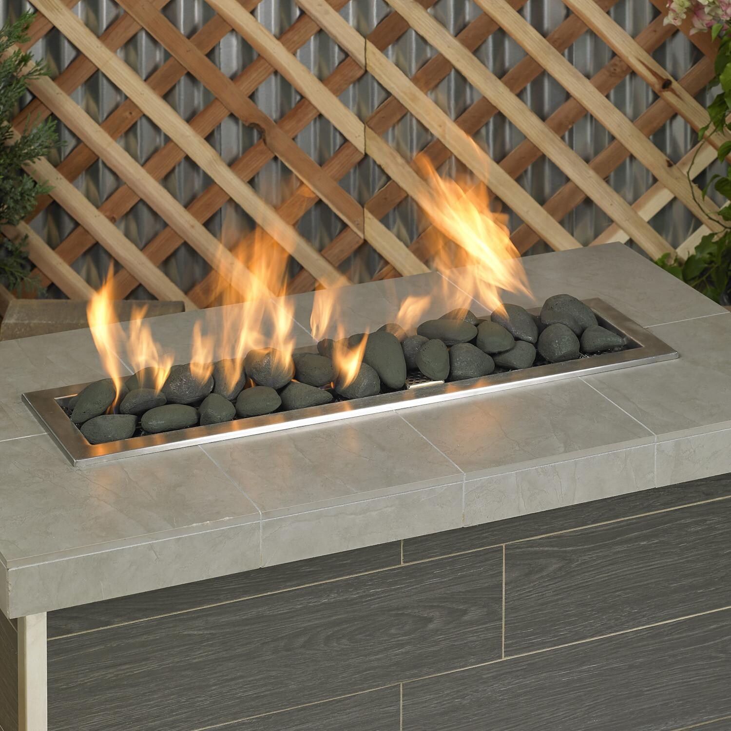 BBQGuys Signature AFG-LSTONE-MB-15 Matte Black Lite Stones - In Use thumbnail