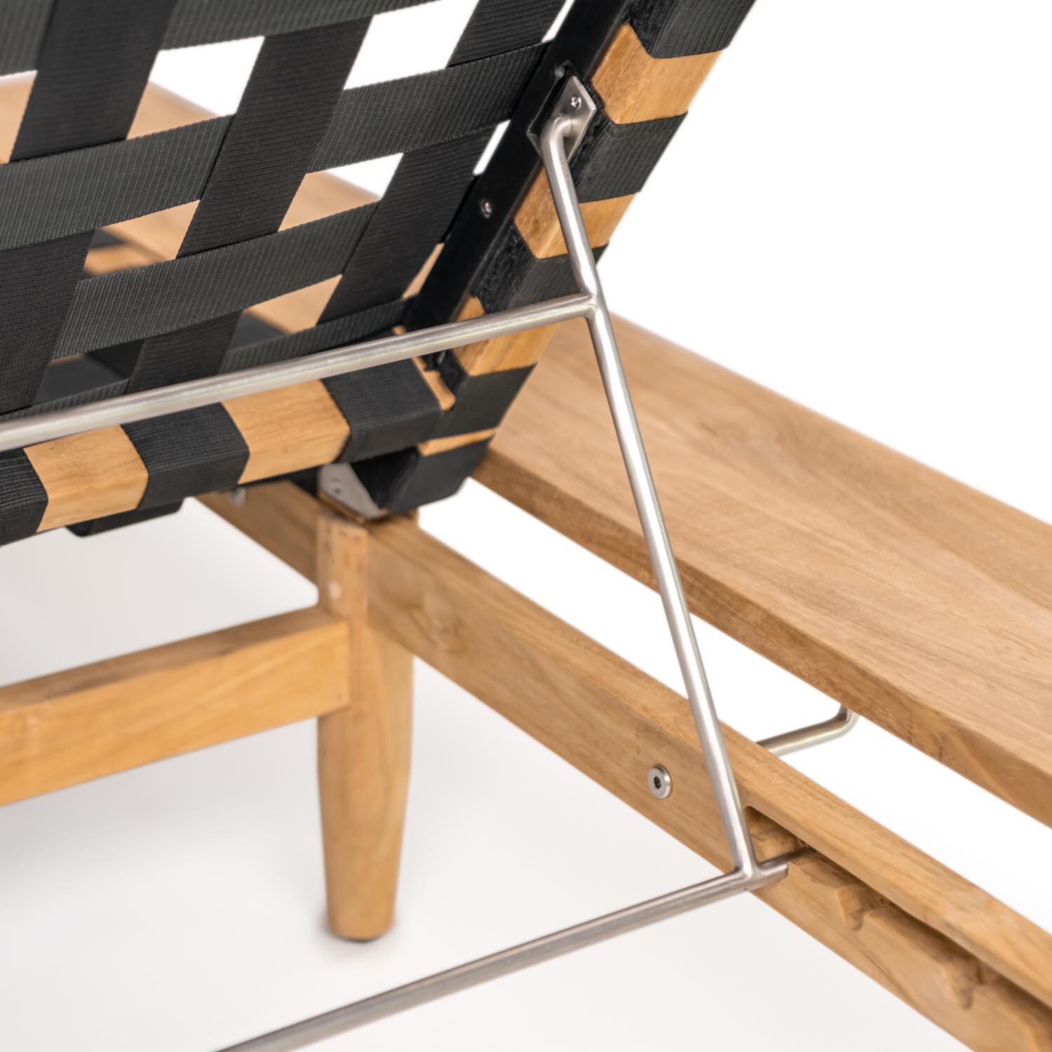 Teak + Table Ibiza Chaise Lounge in Granite - Frame Detail Back - Detail thumbnail