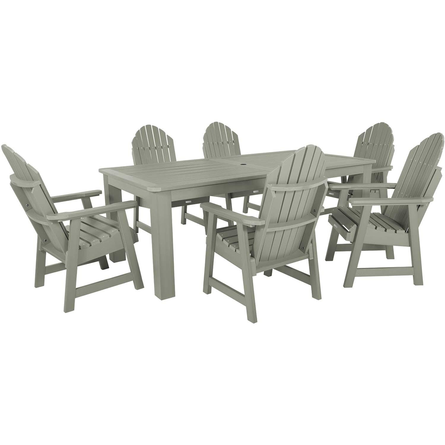 Dream Bay 7 Pc Recycled Plastic Dining Set In Eucalyptus by Lakeview - White Background thumbnail