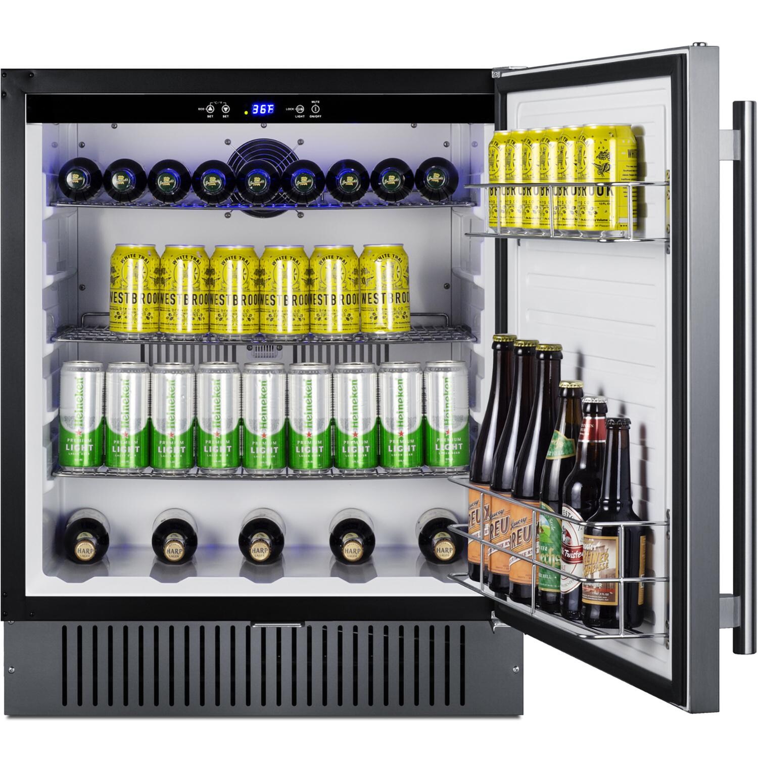 Summit SPR2700SS 27-Inch 4.98 Cu. Ft. Outdoor All-Refrigerator - Stainless Steel - Door Open Full thumbnail