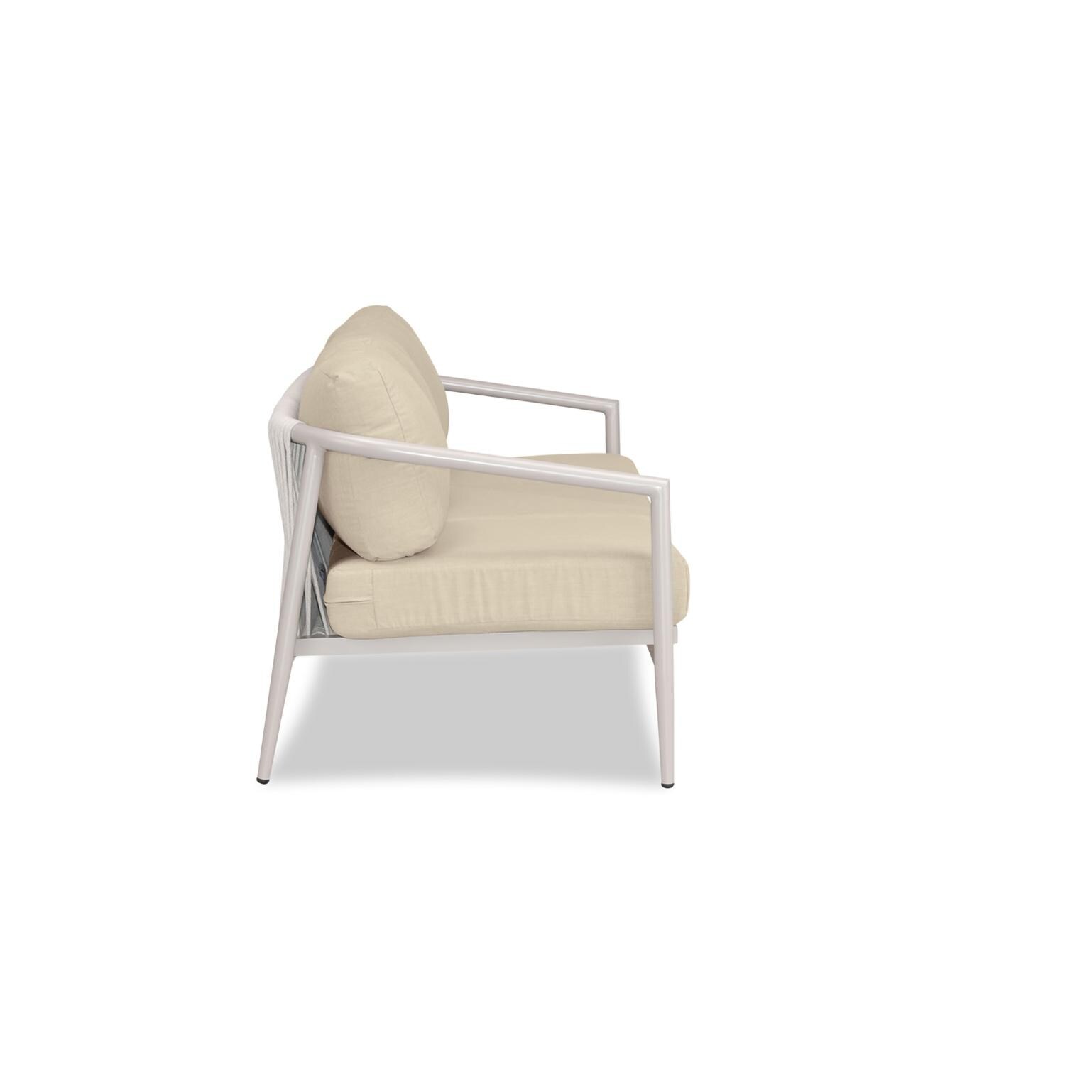 Lakeview Midnight Cove 3 Person Aluminum Sofa in Urban Stone/Carrera/Canvas Flax - Side - White Background thumbnail