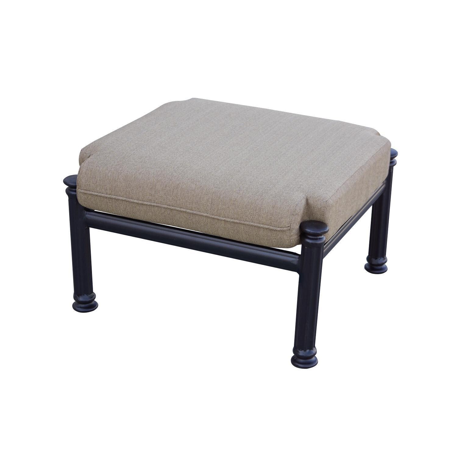 Darlee B/201018-7PC-60RQB Santa Barbara Cast Aluminum Ottoman W/ Sesame Cushion thumbnail