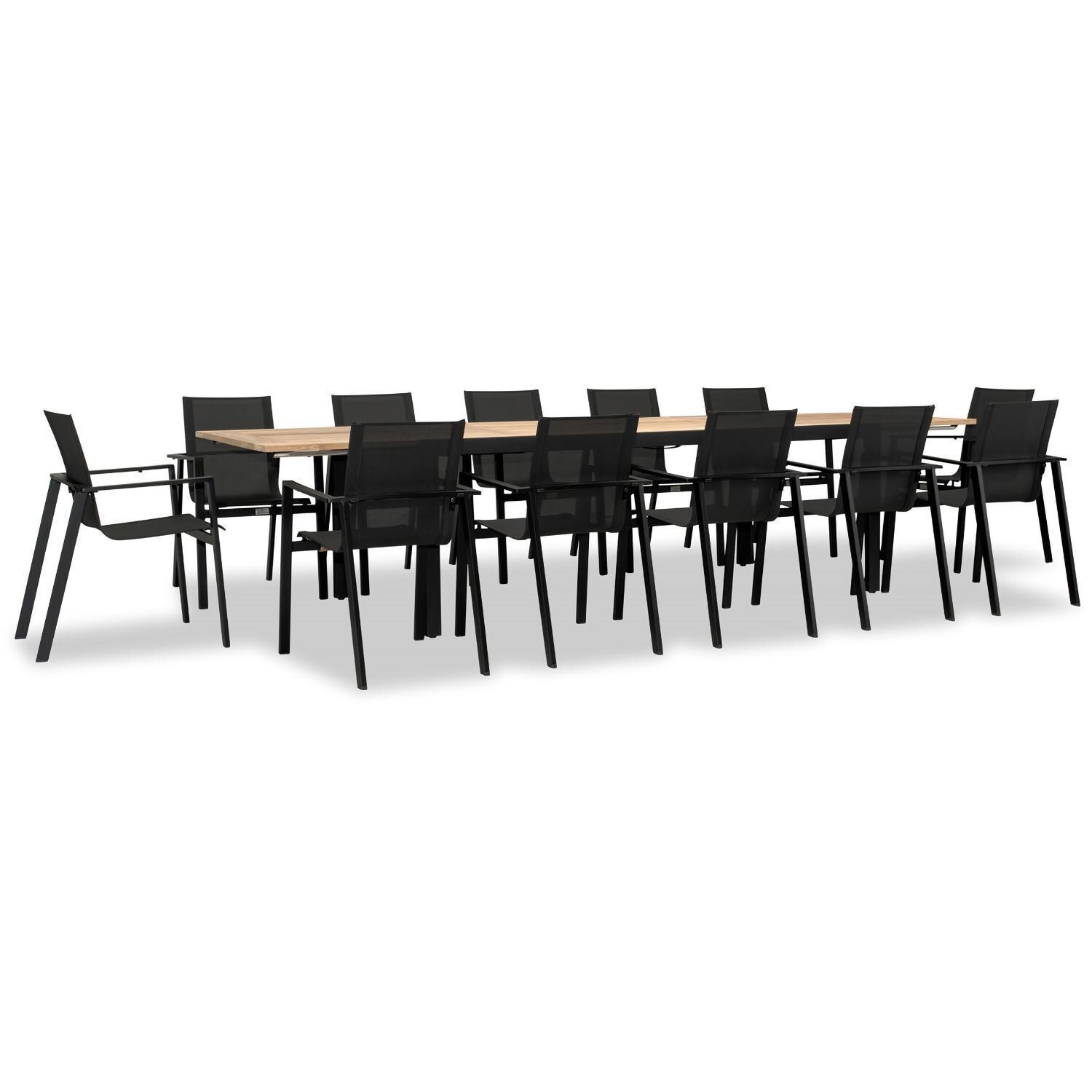 Spring Bay 12 Seat Extendable Reclaimed Teak Dining Set - Angled View - White Background thumbnail