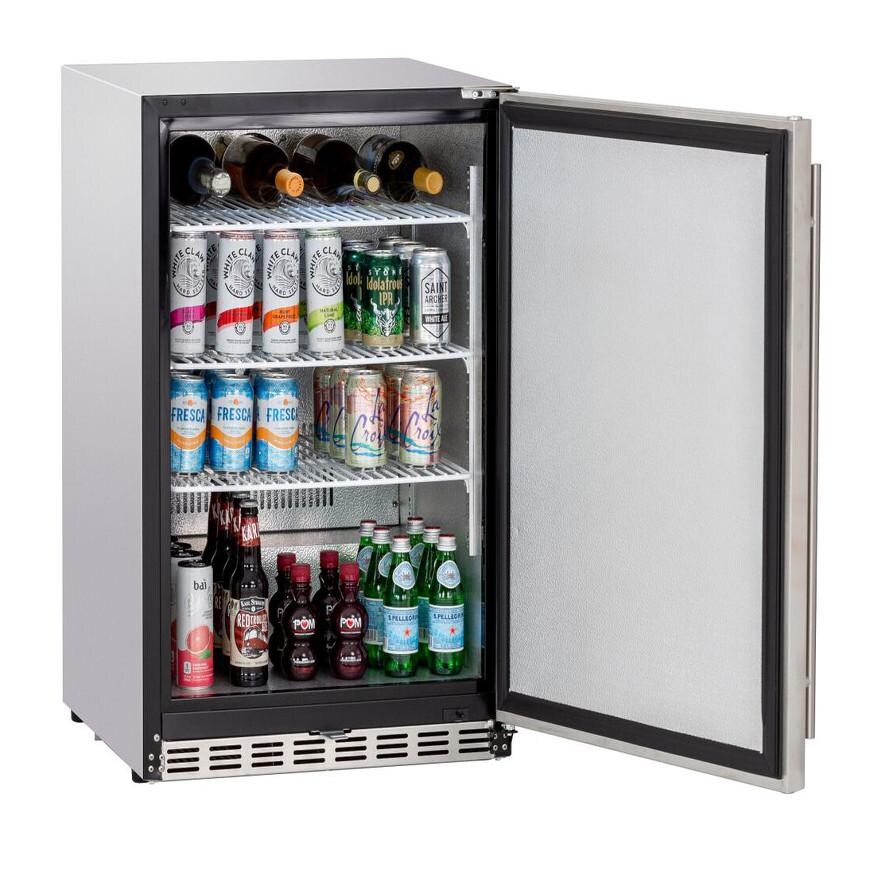 Summerset SSRFR-24D 24-Inch 5.3 Cu. Ft. Deluxe Right Hinge Outdoor Rated Compact Refrigerator - Open with Drinks thumbnail
