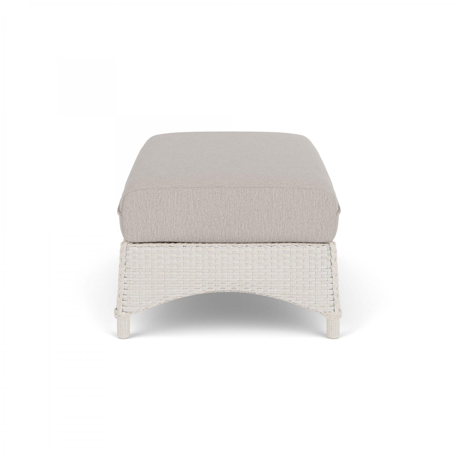 Lloyd Flanders Mandalay Large Ottoman in Antique White Finish with Remy Cloud Fabric - Side thumbnail