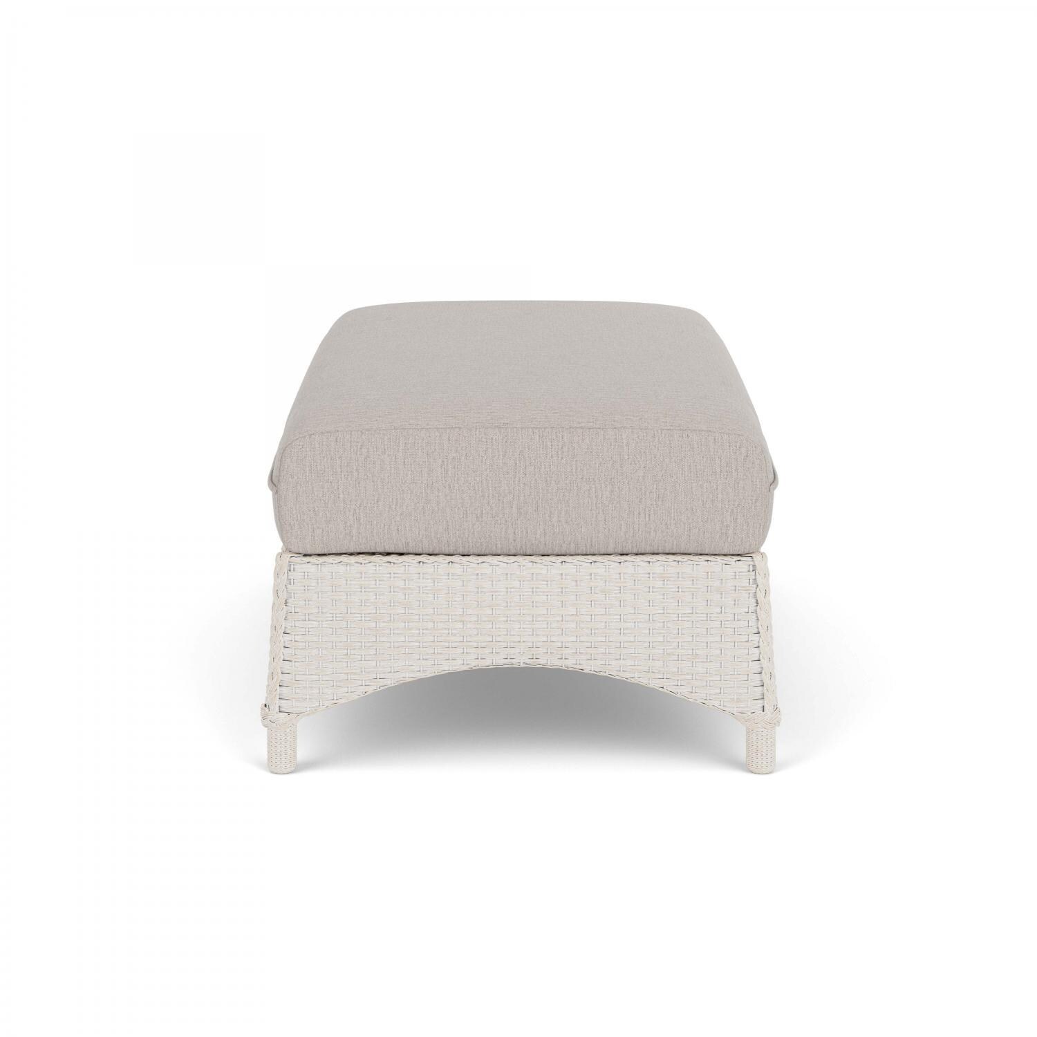 Lloyd Flanders Mandalay Large Ottoman in Antique White Finish with Remy Cloud Fabric - Side thumbnail