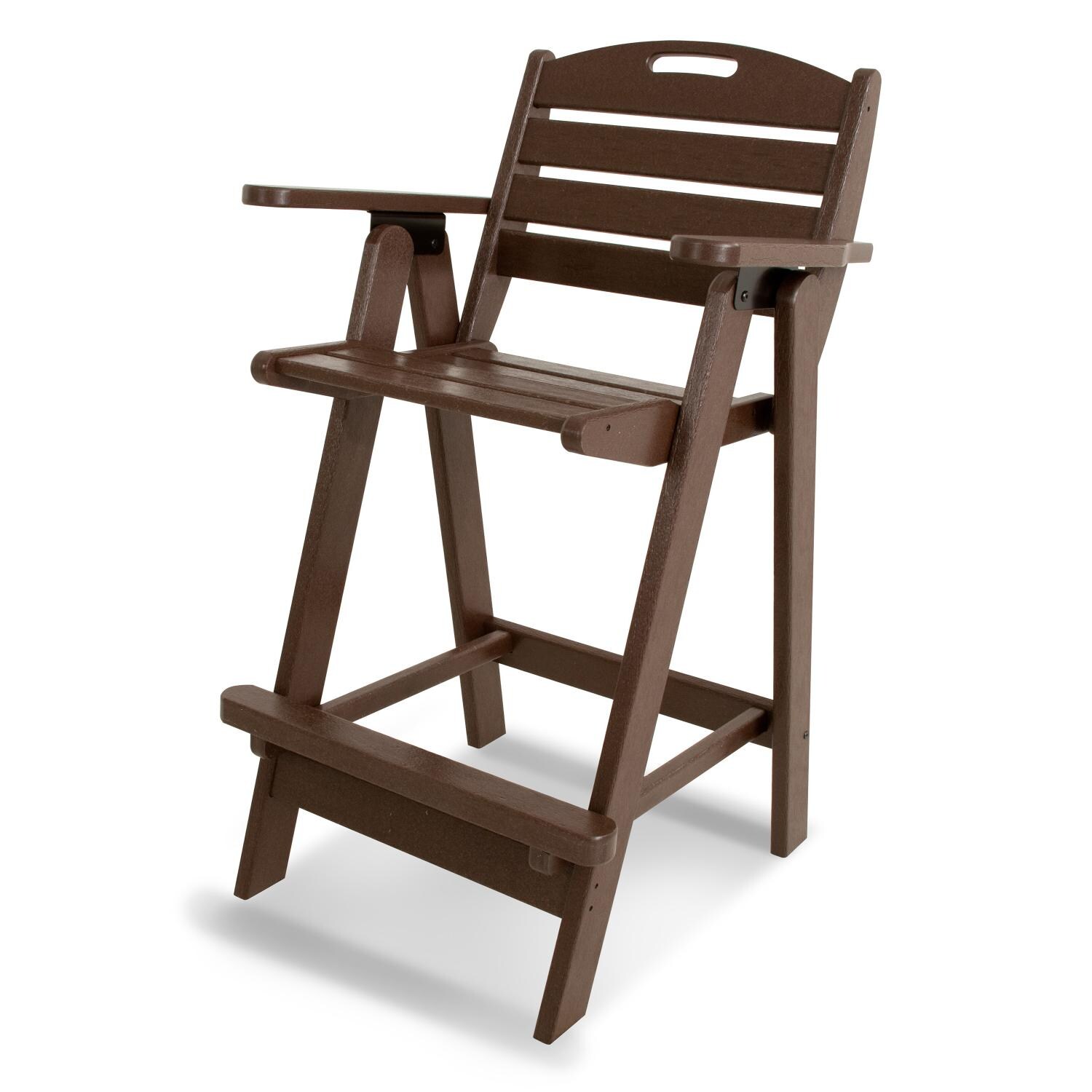 POLYWOOD Nautical Patio Bar Stool - Mahogany thumbnail